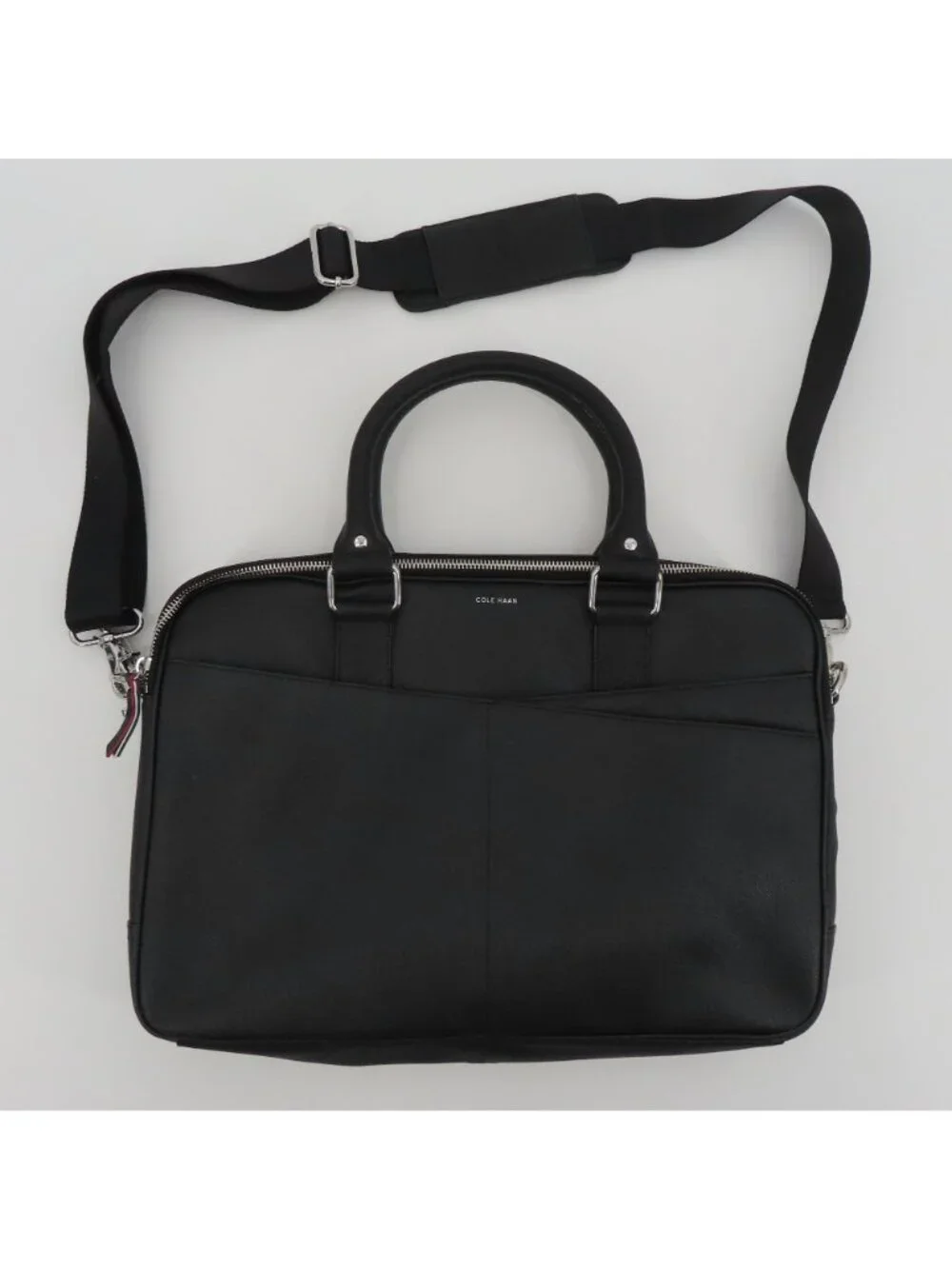 Cole Haan American Airlines Black Leather Laptop Bag Attache Travel Business NEW